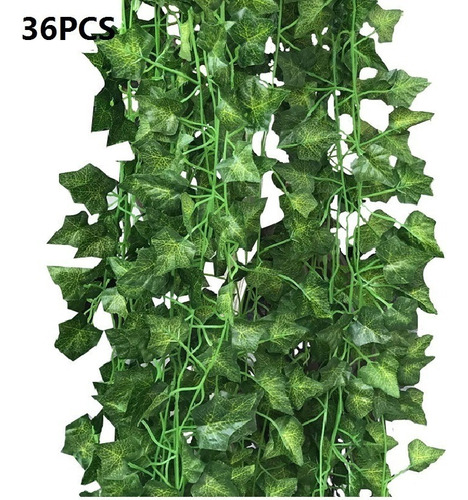 Guirnalda De Hiedra Artificial Verde De 2m P/decorar, 36 Pzs