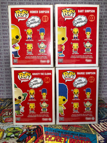 Funko Pop Los Simpsons Marge Homero Krusty Bart Vaulted Set (Usado)