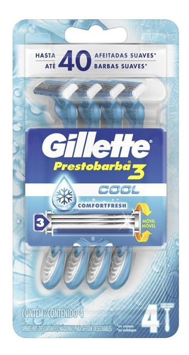 Aparelho De Barbear Gillette Prestobarba 3 Ice - 4 Unidades