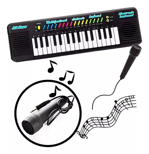 Piano Teclado Musical Infantil Eletrônico 32 Teclas Com Karaoke Microfone -  Chic Outlet - Economize com estilo!