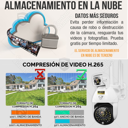 Imagen 8 de 10 de Cámara Domo Ip Wifi Robotica Lente Dual Full Hd Exterior