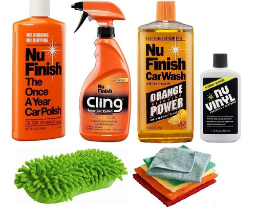 Kit Pack Cera Cristalizador Lavado Nu Finish .x Auto Usa !!!