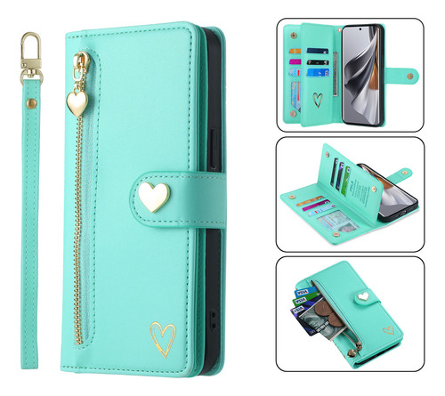 *. Cartões Com Zíper Solt Wallet, Bolsa De Couro, Capa Fofa