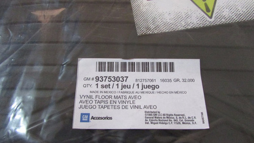 Tapetes Originales Vinil Chevrolet Aveo