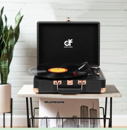Pack Tocadiscos Vintage Bluetooth Con 2 Altavoces Integrados