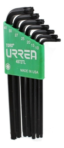 Juego 7 Llaves Torx Largas En L Urrea® T10- T40 Made In Usa