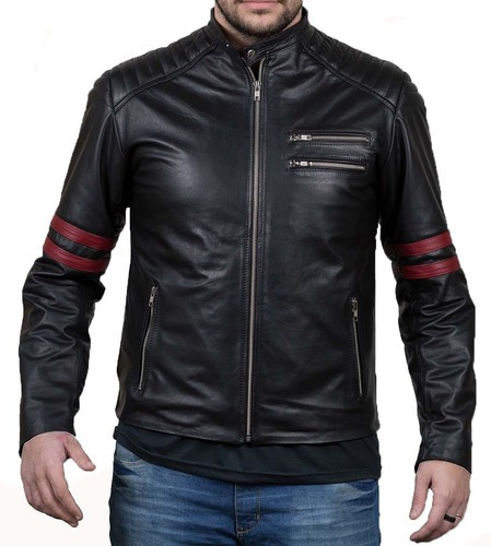 Campera De Cuero  Moto Race - Hombre Cuero Auténtico