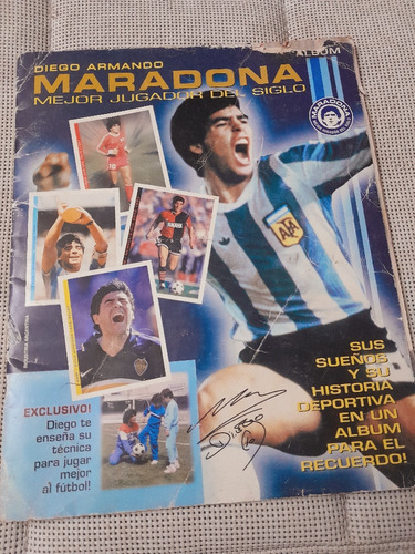 Album Maradona Mejor Jugador Del Siglo Año 2001