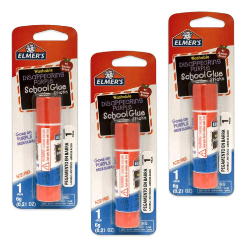 Elmer's® Purple Glue Pegamento En Barra 3 Pzs