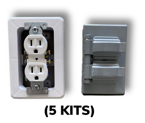 Contacto Duplex Sobreponer Tapa Para Exterior Eaton (5 Pzas)