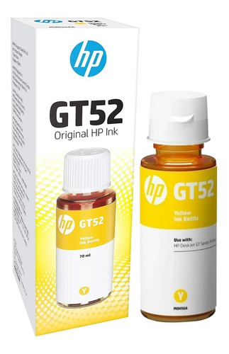 Botella De Tinta Hp Gt52 Amarillo Original Ink Bottle 70ml