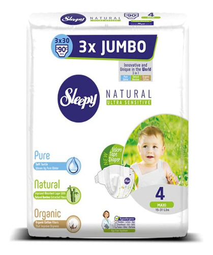 Soho - Panales Naturales Para Bebe Sleepy 3x Jumbo, Hechos D