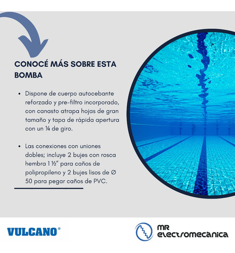 Imagen 4 de 10 de Bomba Autocebante Pileta Piscina Vulcano Bap075 3/4 Hp