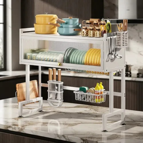 Escorredor De Pratos Louça Preto Cozinha Suspensa 65cm 18pçs - R$ 134,61