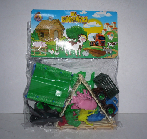 Cabaña Set Con Animales De Granja - Juguete Escala Bootleg