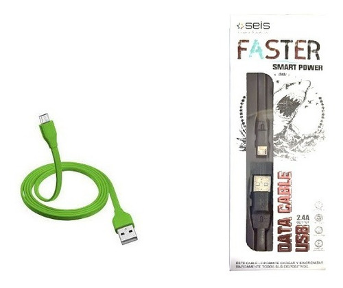 Cable Carga Rapida Micro Usb V8 Cable Plano 2.4a 1 Metro