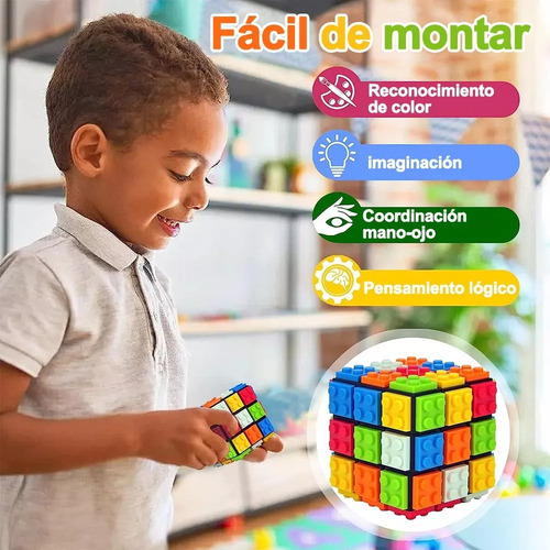 Cubos Rubik 3x3 Uso Profesional Bloques Legó Desarmable Cubo
