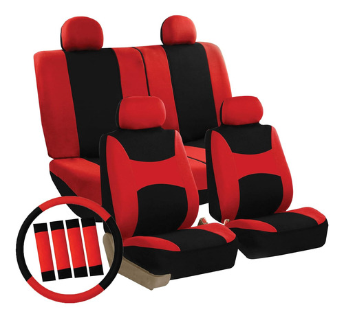 Juego Combinado De Fundas De Asiento Para Automóviles Rojas