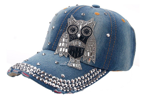 Gorra De Béisbol Con Diseño De Búho Y Diamantes De Imitación