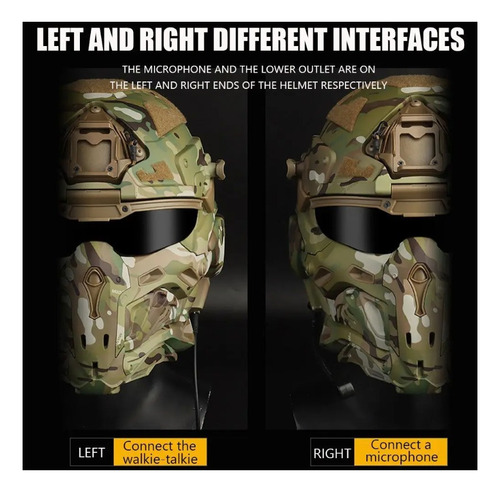 Máscara Capacete W-ronin Assault Com Cooler Rádio Airsoft