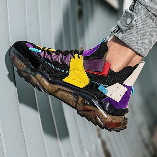 Imagen 4 de 10 de Hombre Zapatos Tenis Ligerosuela Suave Zapatillas Derunning