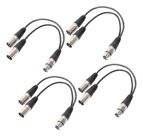 4 Unids Cable Adaptador Conector De Doble Xlr A 1 Xlr,
