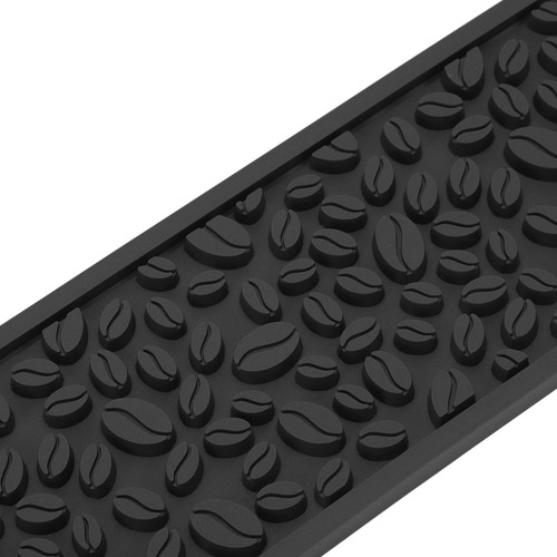 Alfombrilla De Barra De Café Negra Negra De Silicona De Pvc,