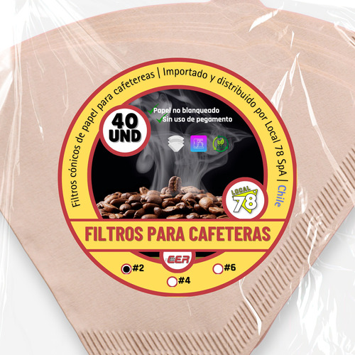 120 Filtros De Papel Cónico Para Cafeteras Número 2 (3x40un)