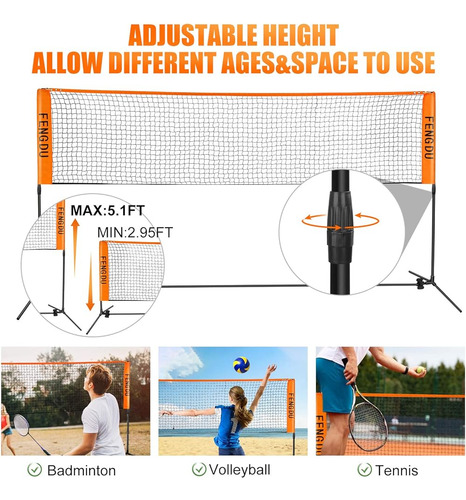 Juego De Red De Bádminton Portátil, Red De Tenis De Altura A