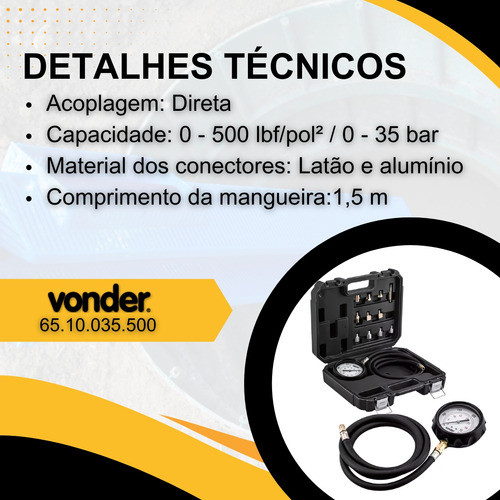 Medidor De Pressão De Óleo Para Câmbio Automático, Vonder