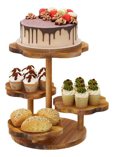 Soporte De Madera Para Tartas Y Cupcakes Estilo Flor Para 50