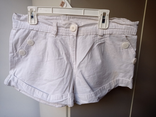 Shorts Blanco F&f Niña Joven Fiesta Colegio Disfraz Playa