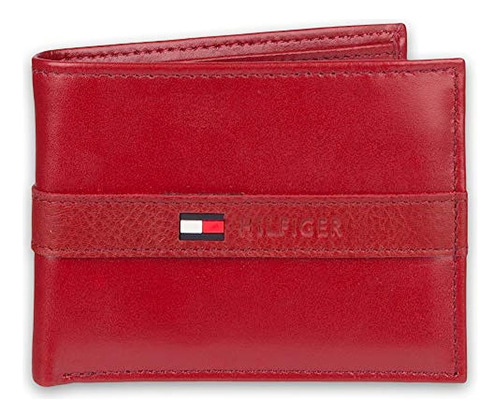 Billetera De Cuero Tommy Hilfiger Para Hombre, Delgada, Pleg