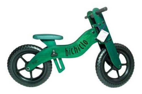 Imagem 1 de 1 de Bicicleta Infantil De Madeira Aro 12 - Bichiclo Verde