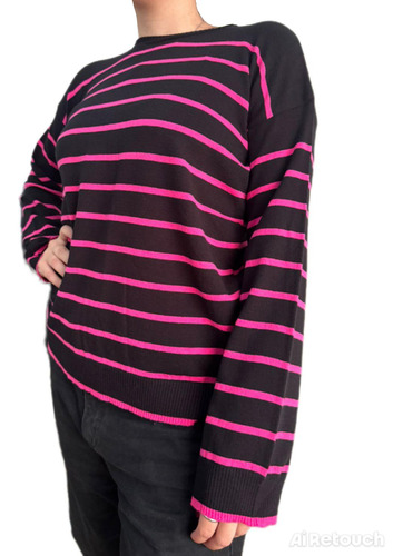 Sweater Basico Manga Ancha Rayado De Bremer