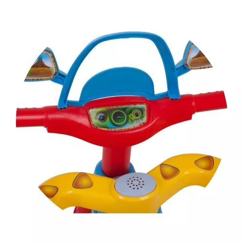 Motoca Triciclo Velotrol Infantil Com Empurrador Menino Azul