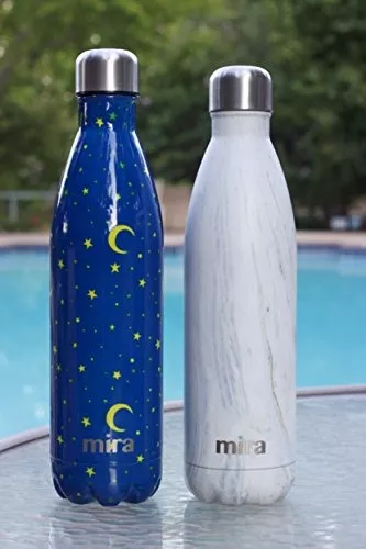 MIRA - Botella de agua de acero inoxidable, con aislamiento al vacío, a  prueba de fugas, de doble pared, con forma de botella de refresco de cola