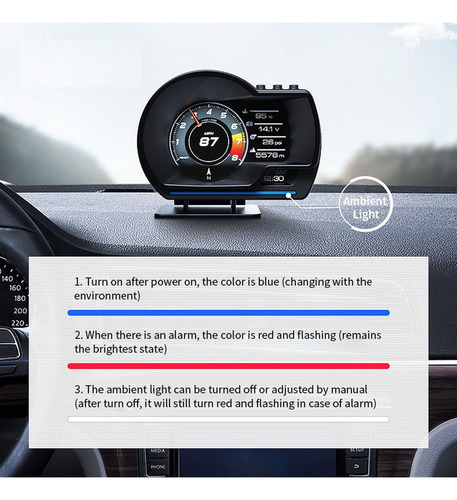 Velocímetro Hd De Sistema Dual Obd2 Gps Con Pantalla Frontal