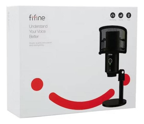 Micrófono Usb Tipo C Gaming Fifine K683b Color Negro