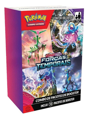 Pokémon Mini Display Tcg Ev5 Forças Temporais 108 Cartas Idioma Português