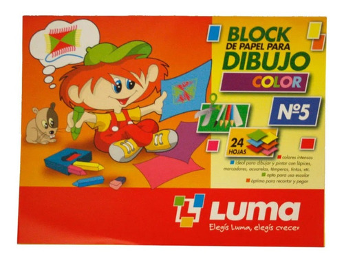 Block Luma N5 Color X 20 Hojas De Colores Escolar 118g