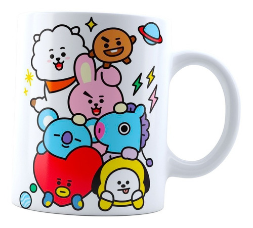 Taza Grupo Bts Bt21 Todos Los Personajes Café Té Regalo