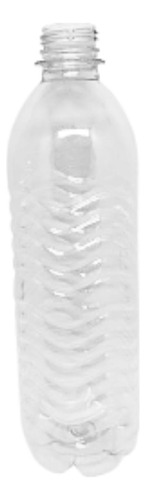 100 Garrafas Pet 500ml Cristal Ranhuras Àgua Com Tampa Cor Dourado