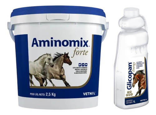 Combo Aminomix Forte 2,5kg + Glicopan Energy 1 Litro Equinos