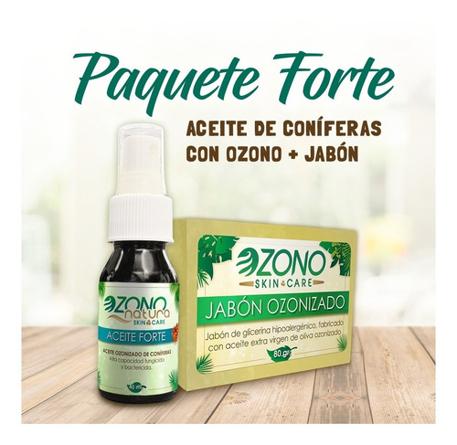 Imagen 1 de 5 de Paquete Kit Jabón Con Ozono Y Aceite Ozonizado Para Hongos