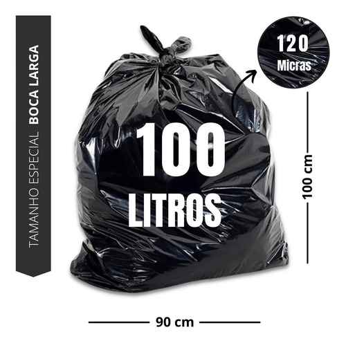 Saco de lixo 100L uso pesado bem reforçado grosso 4Kg