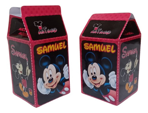 10 Caixinha Milk Personalizadas Mickey Mouse