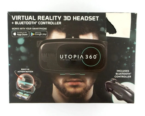 Lentes Virtual Reality 3d Utopia 360 Con Control Remoto