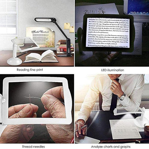 Lupa Con Luz Y Soporte Lupa Para Lectura Pantalla De Aumento