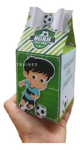 10 Caja Golosinera Milk Box Futbol Craftbaires 